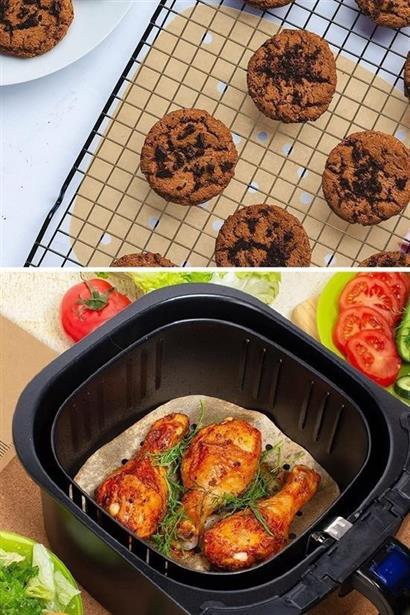100 Adet Air Fryer Pişirme Kağıdı Tek Kullanımlık Hava Fritöz Yapışmaz Yağlı Kağıt Delikli Model 100 Adet Air Fryer Pişirme Kağıdı Tek Kullanımlık Hava Fritöz Yapışmaz Yağlı Kağıt Delikli Model