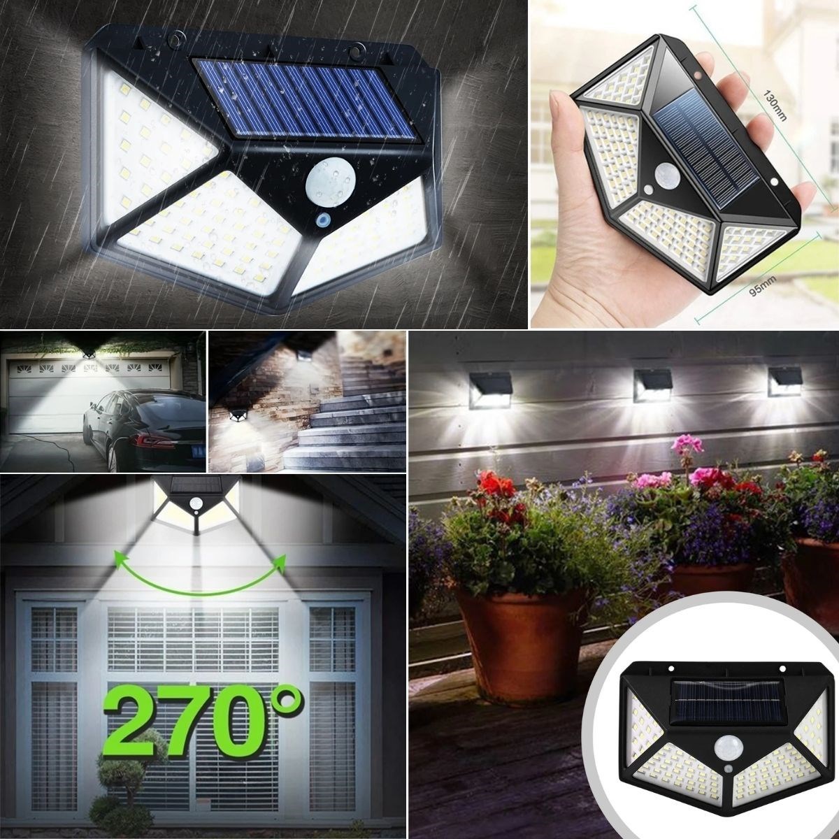 100 Ledli 3 Farklı Aydınlatma Ayarlı Solar Güneş Enerjili Hareket Sensörlü Bahçe Duvar Lambası (4707) 100 Ledli 3 Farklı Aydınlatma Ayarlı Solar Güneş Enerjili Hareket Sensörlü Bahçe Duvar Lambası (4707)