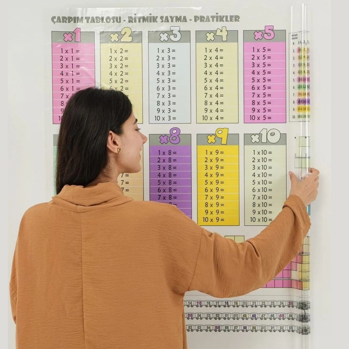 100x100cm Statik Kağıt Renkli Çarpım Tablosu (4707) 100x100cm Statik Kağıt Renkli Çarpım Tablosu (4707)