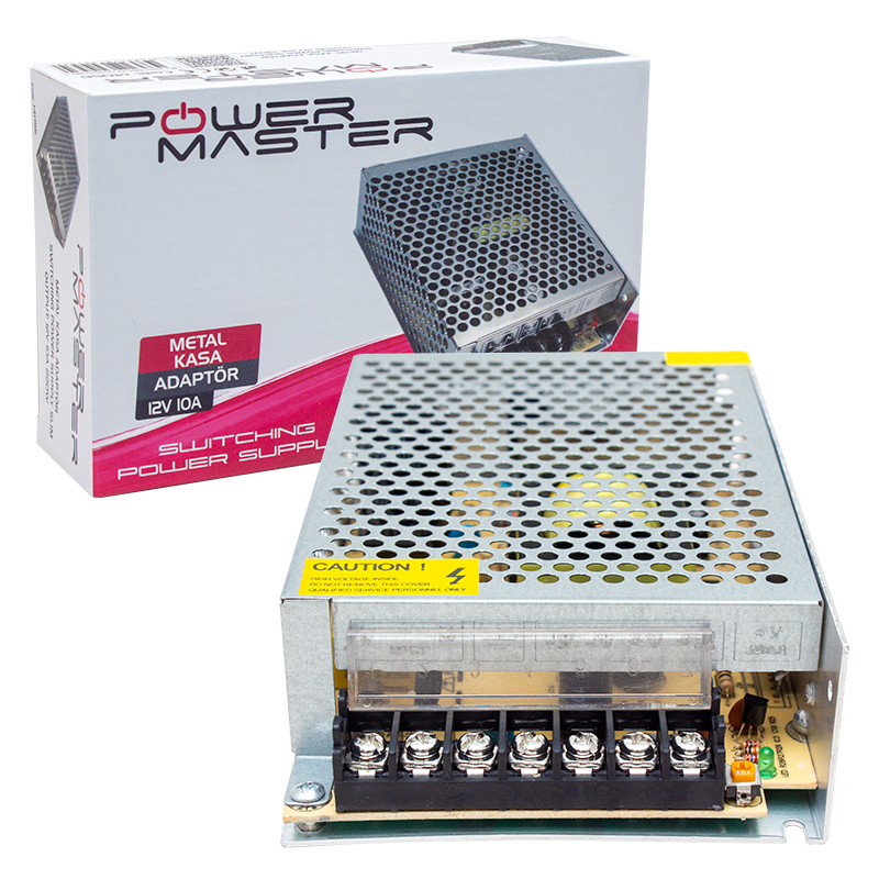 12 VOLT - 10 AMPER - 120 WATT METAL KASA ADAPTÖR (4707) 12 VOLT - 10 AMPER - 120 WATT METAL KASA ADAPTÖR (4707)