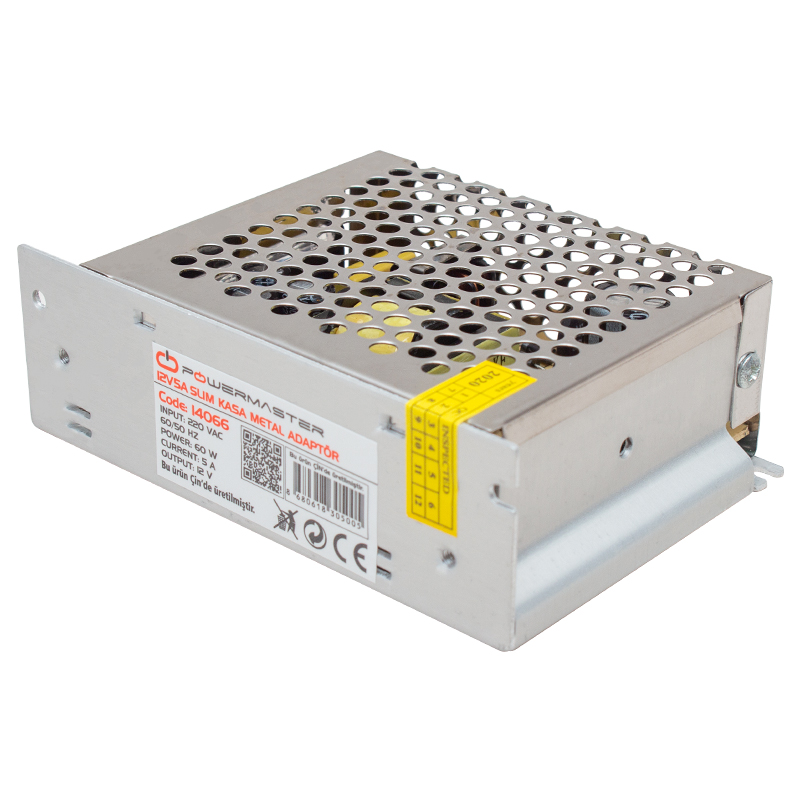 12 VOLT - 5 AMPER METAL KASA ADAPTÖR (4707) 12 VOLT - 5 AMPER METAL KASA ADAPTÖR (4707)