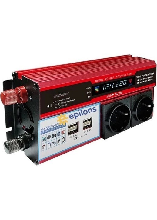 12v 2000w Modifiye Sinüs İnverter Araç Ve Güneş Enerjisi Uyumlu, Çift Usb, Çift Priz Ve Çakmaklık Epilons (4707) 12v 2000w Modifiye Sinüs İnverter Araç Ve Güneş Enerjisi Uyumlu, Çift Usb, Çift Priz Ve Çakmaklık Epilons (4707)