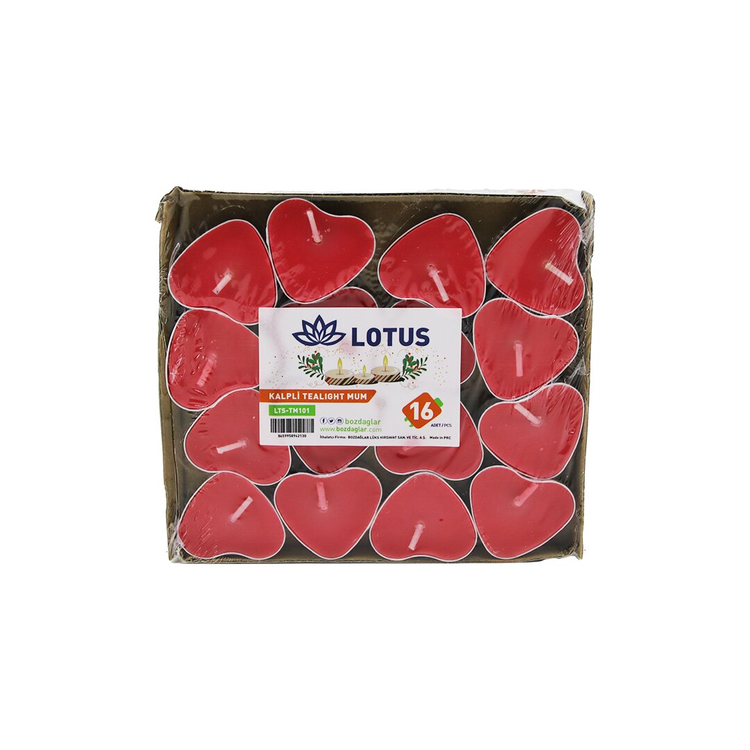 16PCS KALPLİ - KIRMIZI TEA LİGHT MUM (4707) 16PCS KALPLİ - KIRMIZI TEA LİGHT MUM (4707)