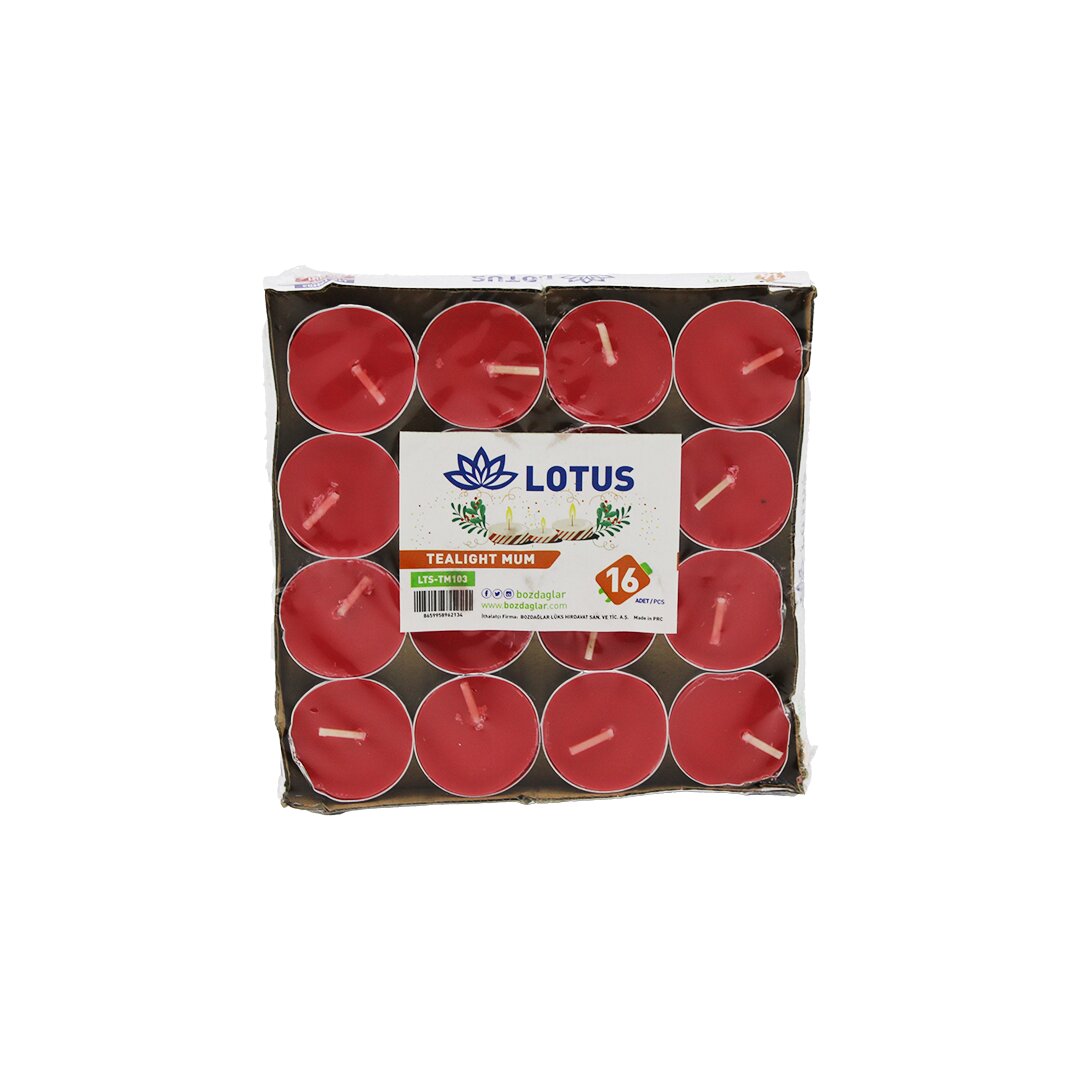 16PCS YUVARLAK - KIRMIZI TEA LİGHT MUM (4707) 16PCS YUVARLAK - KIRMIZI TEA LİGHT MUM (4707)
