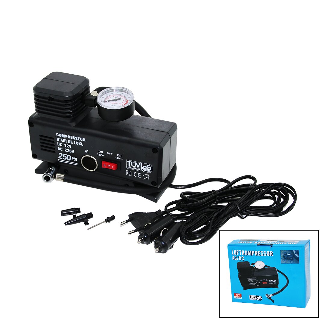2IN1- FİŞLİ - OTO ÇAKMAKLIK TEK PİSTON KOMPRESÖR AC/DC - 12V-230V - 250PSI (4707) 2IN1- FİŞLİ - OTO ÇAKMAKLIK TEK PİSTON KOMPRESÖR AC/DC - 12V-230V - 250PSI (4707)