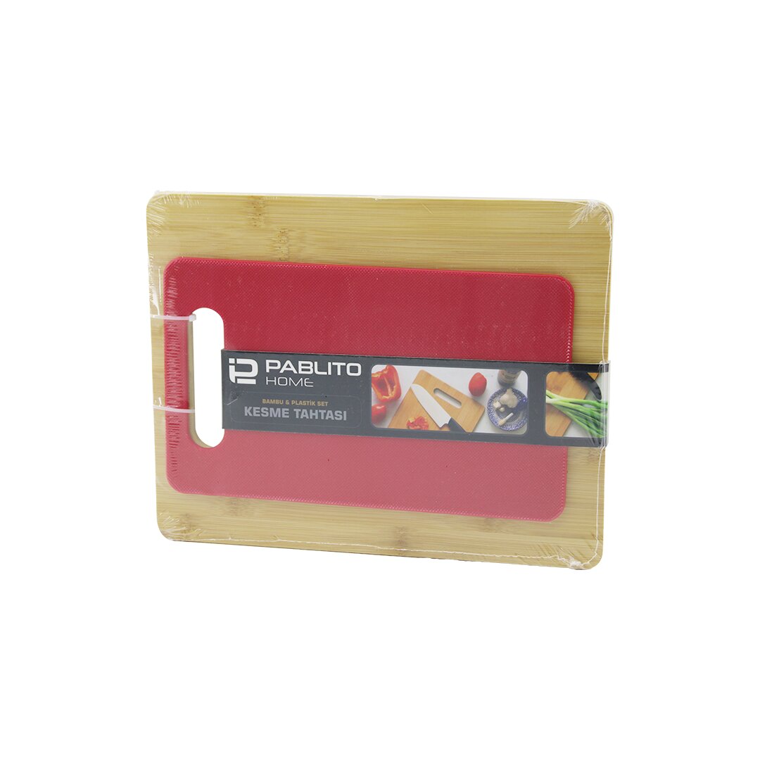 2PCS SET=AHŞAP BAMBU - PLASTİK KESİM PANOSU - KESME TAHTASI PLS:15X25CM- AHŞ:22X28CM (4707) 2PCS SET=AHŞAP BAMBU - PLASTİK KESİM PANOSU - KESME TAHTASI PLS:15X25CM- AHŞ:22X28CM (4707)