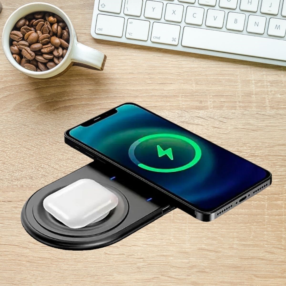 2si 1arada Kablosuz Saat,Kulaklık ve Telefon Hızlı Şarj Etme Aparatı (4707) 2si 1arada Kablosuz Saat,Kulaklık ve Telefon Hızlı Şarj Etme Aparatı (4707)