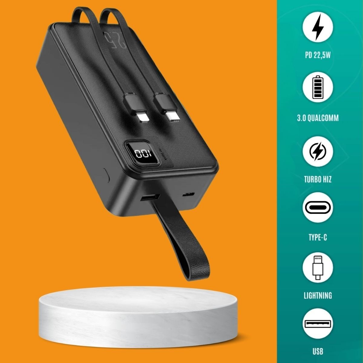 30000 Mah 22,5w Süper Hızlı Lightning ve Tyype C Powerbank (4707) 30000 Mah 22,5w Süper Hızlı Lightning ve Tyype C Powerbank (4707)