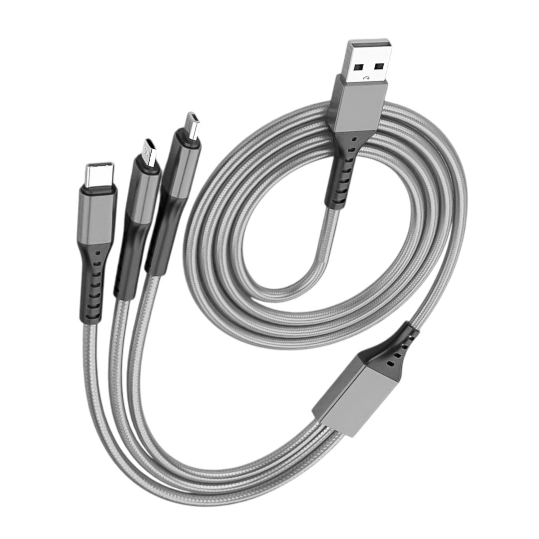 3IN1 GÜMÜŞ 1.2 METRE (MICRO USB - LIGHTNING - TYPE C) TELEFON ŞARJ KABLOSU (4707) 3IN1 GÜMÜŞ 1.2 METRE (MICRO USB - LIGHTNING - TYPE C) TELEFON ŞARJ KABLOSU (4707)