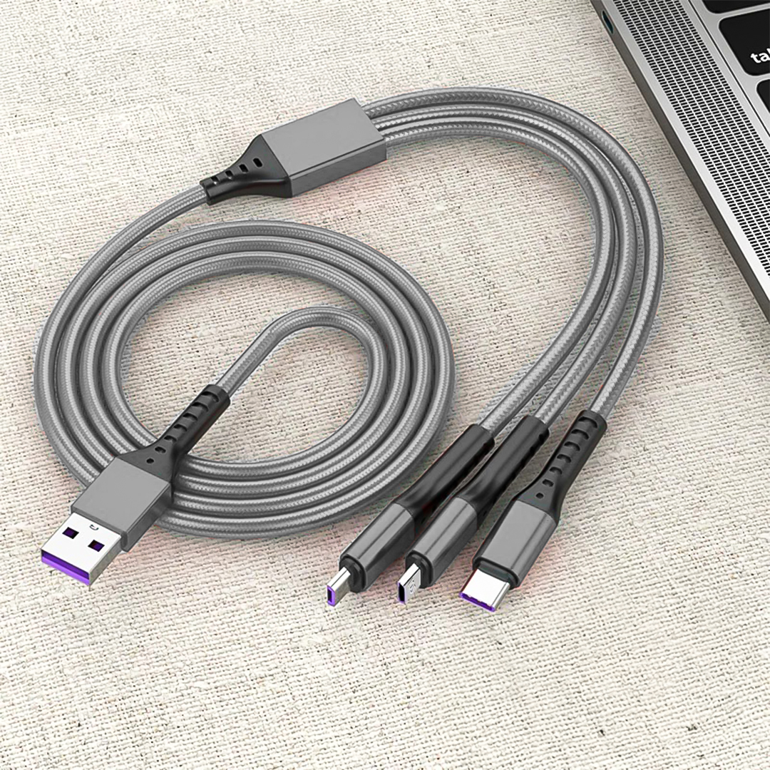 3IN1 GÜMÜŞ 1.2 METRE (MICRO USB - LIGHTNING - TYPE C) TELEFON ŞARJ KABLOSU (4707) 3IN1 GÜMÜŞ 1.2 METRE (MICRO USB - LIGHTNING - TYPE C) TELEFON ŞARJ KABLOSU (4707)