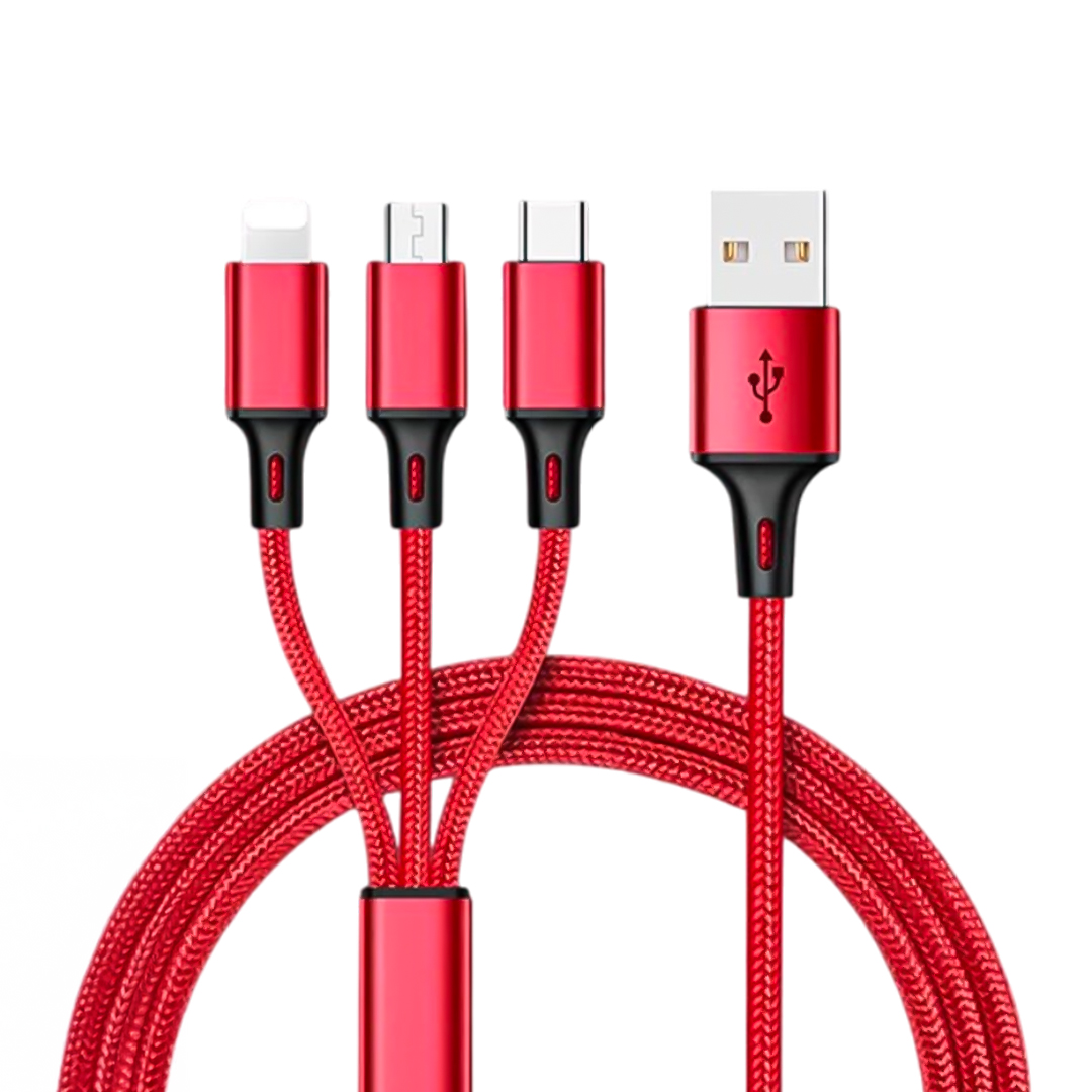 3IN1 KIRMIZI 1.2 METRE (MICRO USB - LIGHTNING - TYPE C) TELEFON ŞARJ KABLOSU (4707) 3IN1 KIRMIZI 1.2 METRE (MICRO USB - LIGHTNING - TYPE C) TELEFON ŞARJ KABLOSU (4707)