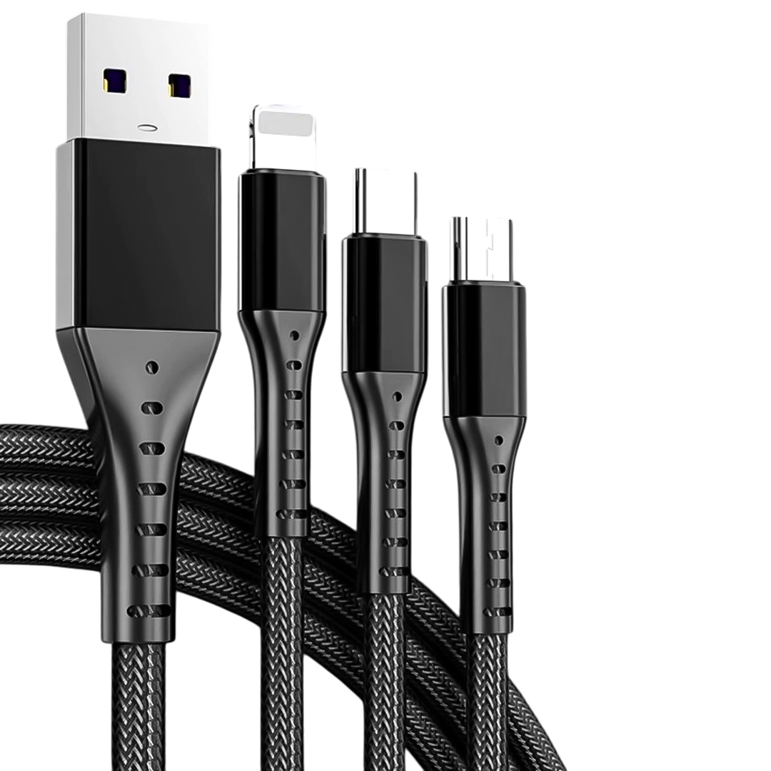 3IN1 SİYAH 1.2 METRE (MICRO USB - LIGHTNING - TYPE C) TELEFON ŞARJ KABLOSU (4707) 3IN1 SİYAH 1.2 METRE (MICRO USB - LIGHTNING - TYPE C) TELEFON ŞARJ KABLOSU (4707)