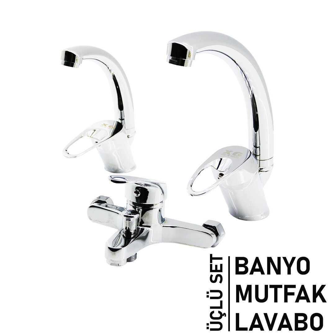 3LÜ SET BANYO - EVYE MUTFAK - LAVABO AÇ KAPA MİX BATARYA MUSLUK (4707) 3LÜ SET BANYO - EVYE MUTFAK - LAVABO AÇ KAPA MİX BATARYA MUSLUK (4707)