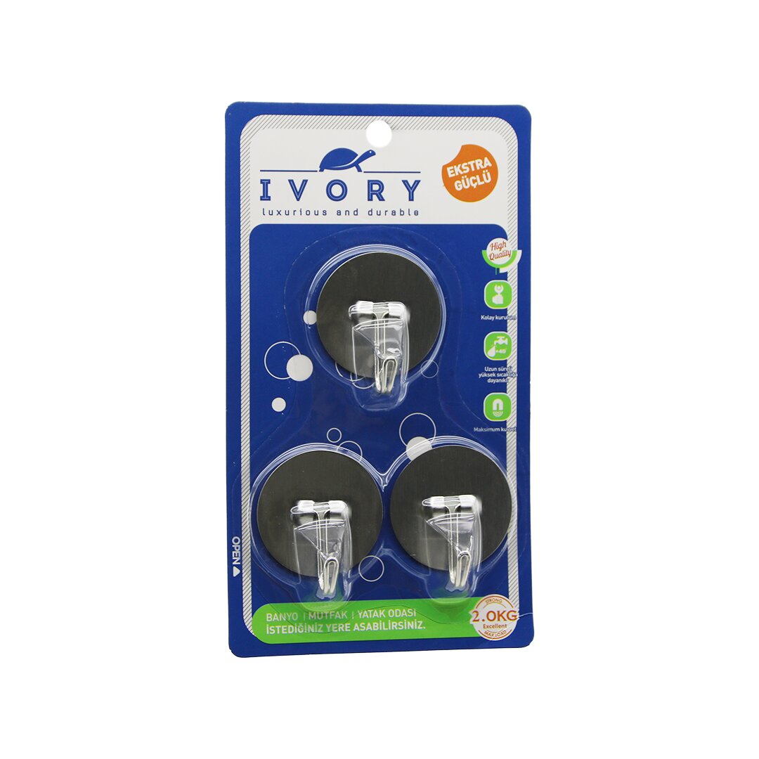 3PCS YUVARLAK - KOMPLE METAL YAPIŞKAN ASKI (4707) 3PCS YUVARLAK - KOMPLE METAL YAPIŞKAN ASKI (4707)
