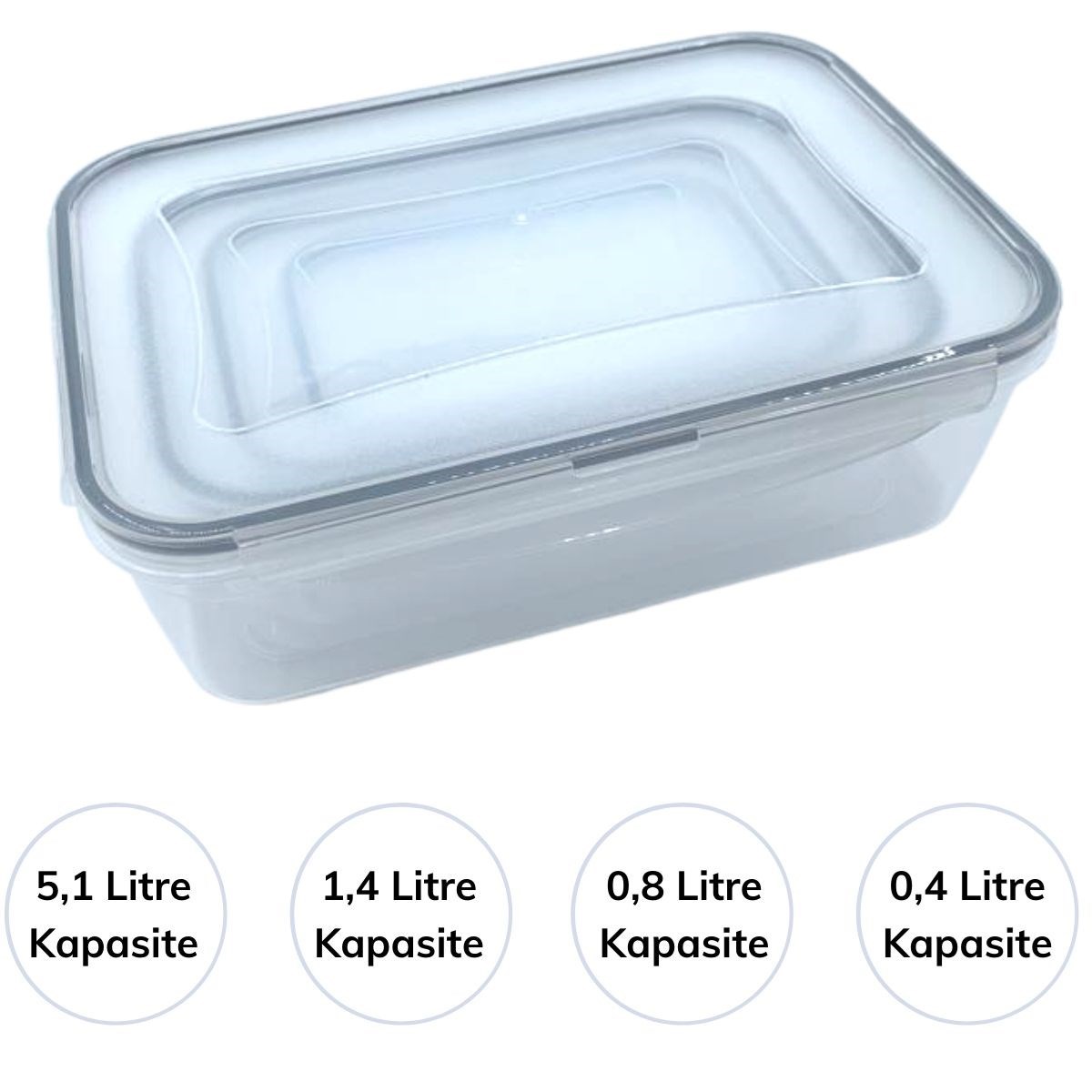 4'lü İç İçe Sızdırmaz Contalı Kilitli Kapaklı Plastik Erzak Saklama Kapları LC315 (4707) 4'lü İç İçe Sızdırmaz Contalı Kilitli Kapaklı Plastik Erzak Saklama Kapları LC315 (4707)