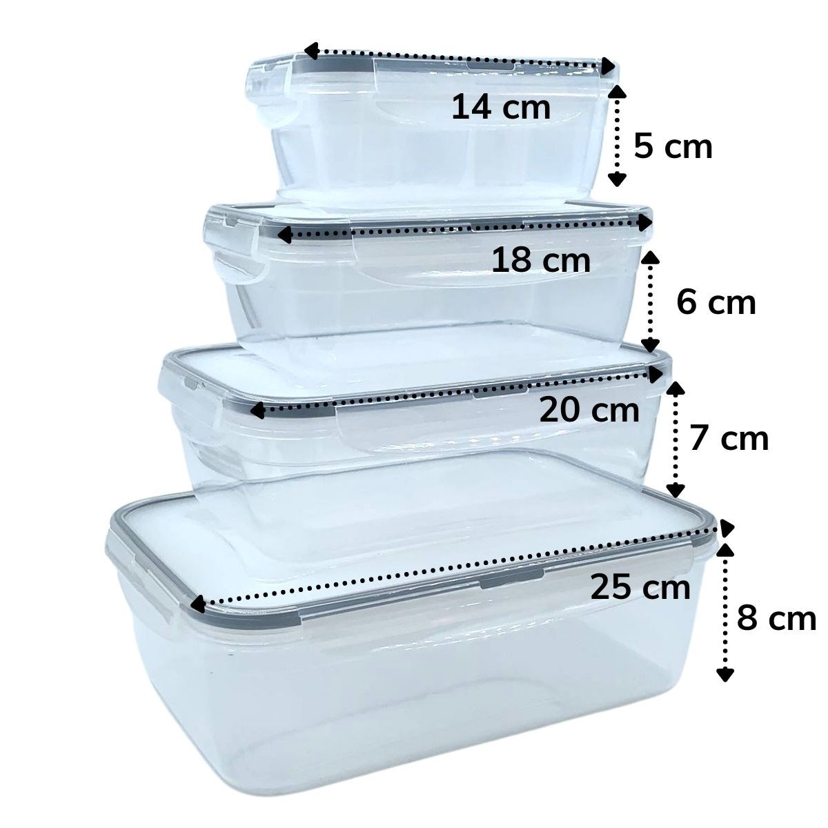 4'lü İç İçe Sızdırmaz Contalı Kilitli Kapaklı Plastik Erzak Saklama Kapları LC315 (4707) 4'lü İç İçe Sızdırmaz Contalı Kilitli Kapaklı Plastik Erzak Saklama Kapları LC315 (4707)