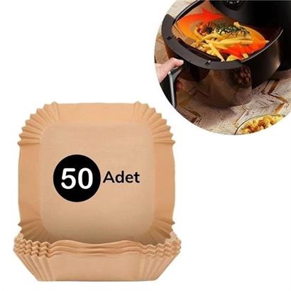Petİnka® Air Fryer Pişirme Kağıdı Hava Fritöz Yağ Geçirmez Yapışmaz Kare Tabak Model 50 Adet Petİnka® Air Fryer Pişirme Kağıdı Hava Fritöz Yağ Geçirmez Yapışmaz Kare Tabak Model 50 Adet