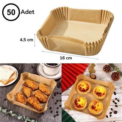 Petİnka® Air Fryer Pişirme Kağıdı Hava Fritöz Yağ Geçirmez Yapışmaz Kare Tabak Model 50 Adet Petİnka® Air Fryer Pişirme Kağıdı Hava Fritöz Yağ Geçirmez Yapışmaz Kare Tabak Model 50 Adet