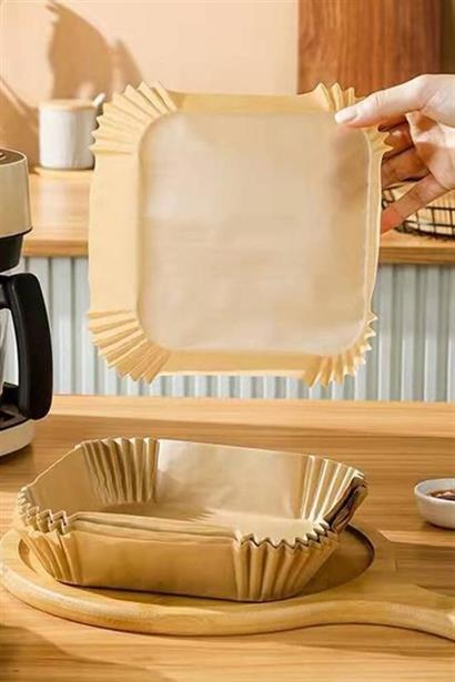 Petİnka® Air Fryer Pişirme Kağıdı Hava Fritöz Yağ Geçirmez Yapışmaz Kare Tabak Model 50 Adet Petİnka® Air Fryer Pişirme Kağıdı Hava Fritöz Yağ Geçirmez Yapışmaz Kare Tabak Model 50 Adet