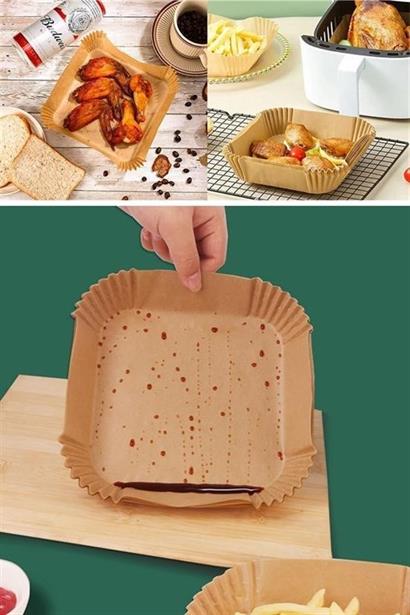 Petİnka® Air Fryer Pişirme Kağıdı Hava Fritöz Yağ Geçirmez Yapışmaz Kare Tabak Model 50 Adet Petİnka® Air Fryer Pişirme Kağıdı Hava Fritöz Yağ Geçirmez Yapışmaz Kare Tabak Model 50 Adet