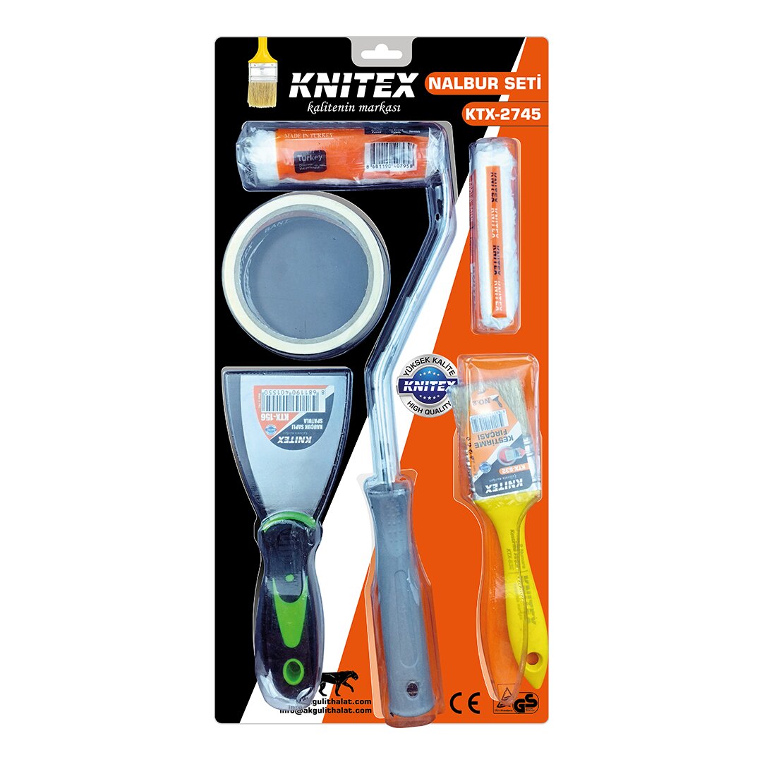 5PCS BOYACI - NALBUR SET SPATULA - KESTİRME FIRÇA - YEDEK RULO - BANT - 10CM FIRÇA (4707) 5PCS BOYACI - NALBUR SET SPATULA - KESTİRME FIRÇA - YEDEK RULO - BANT - 10CM FIRÇA (4707)