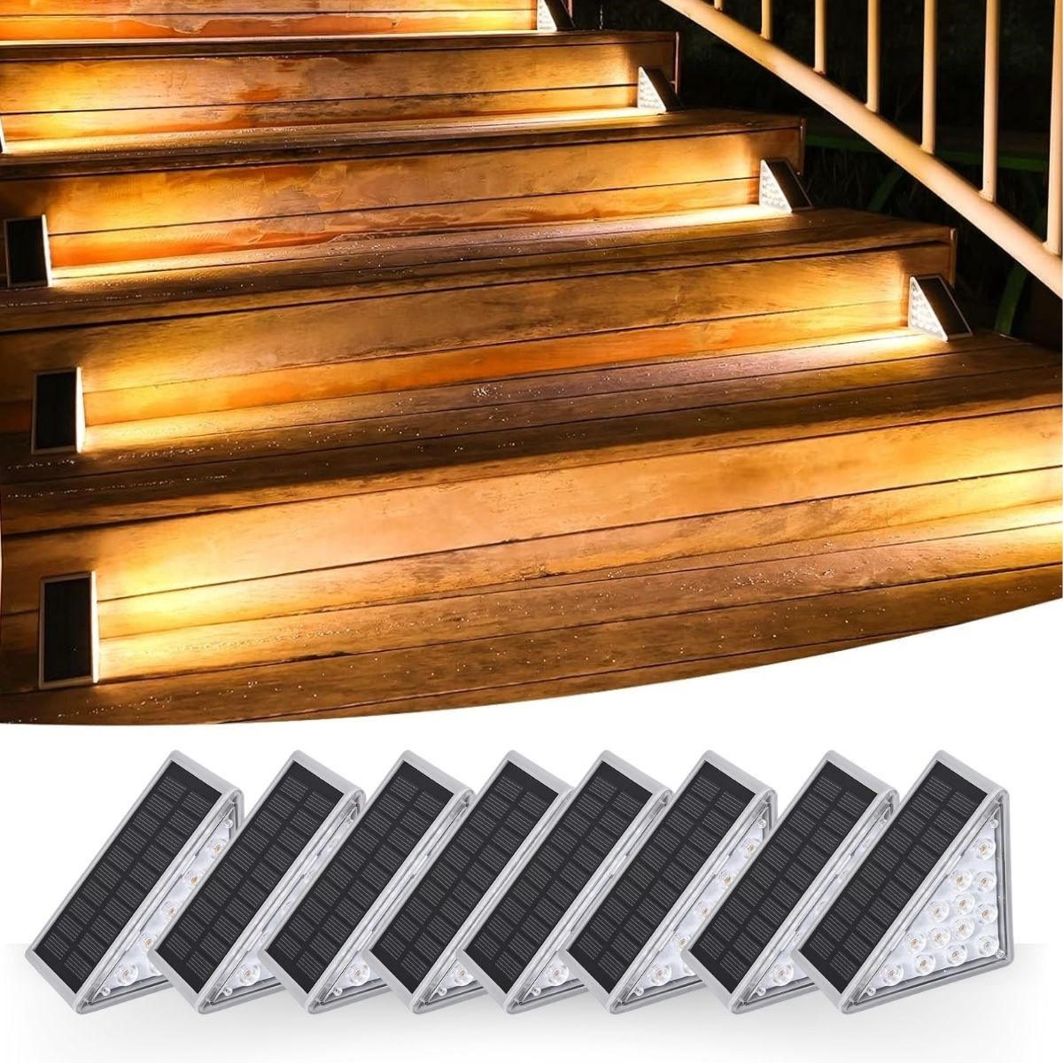 8 Adet Üçgen Güneş Enerjisi ile Şarj Olan Dış Mekan Solar Basamak Köşe Lambası (4707) 8 Adet Üçgen Güneş Enerjisi ile Şarj Olan Dış Mekan Solar Basamak Köşe Lambası (4707)
