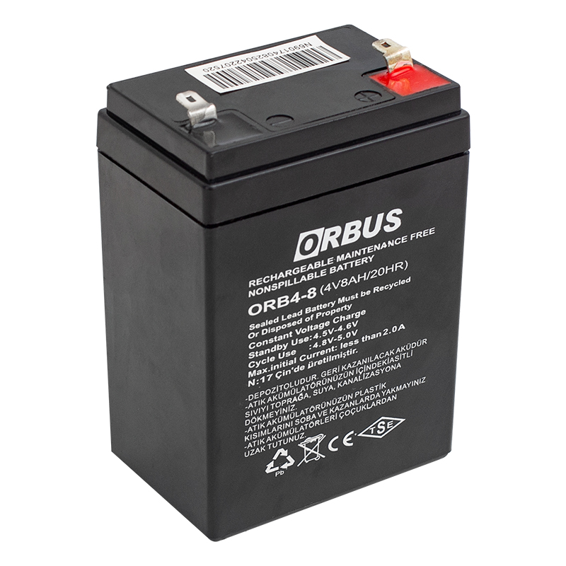 AKÜ 4 VOLT 8 AMPER ORBUS ORB4-8 (68 X 45 X 95 MM) (4707) AKÜ 4 VOLT 8 AMPER ORBUS ORB4-8 (68 X 45 X 95 MM) (4707)