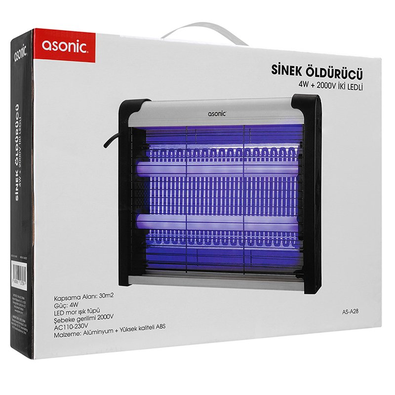 ASONİC AS-A28 SİYAH 4W+ 2000 VOLT İKİ LEDLİ SİNEK ÖLDÜRÜCÜ (4707) ASONİC AS-A28 SİYAH 4W+ 2000 VOLT İKİ LEDLİ SİNEK ÖLDÜRÜCÜ (4707)