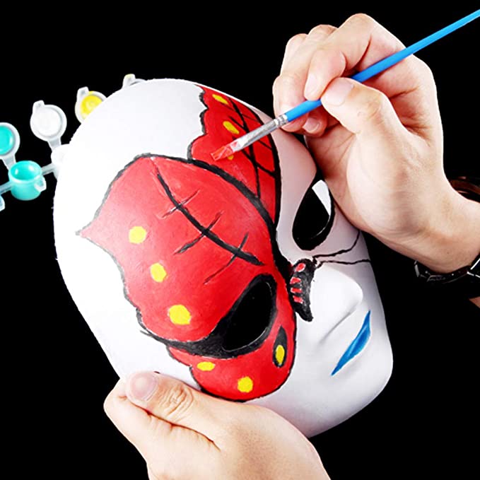 Beyaz Renk Boyanabilir Anonim Tam Yüz Cosplay Maske 24x18 cm (4707) Beyaz Renk Boyanabilir Anonim Tam Yüz Cosplay Maske 24x18 cm (4707)