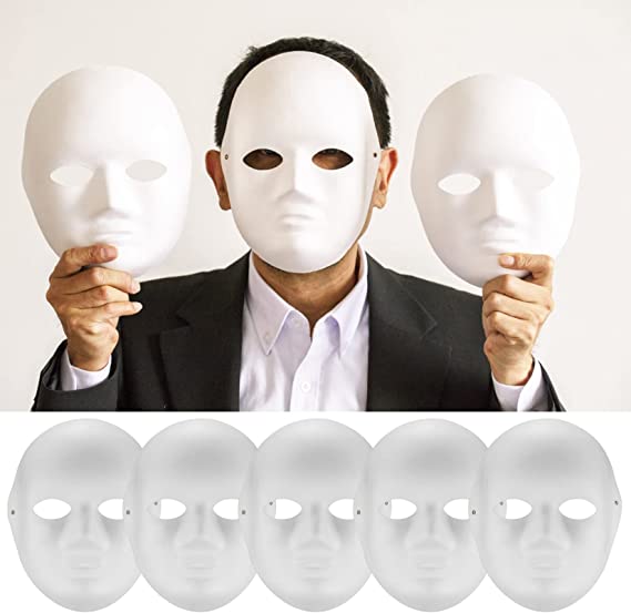 Beyaz Renk Boyanabilir Anonim Tam Yüz Cosplay Maske 24x18 cm (4707) Beyaz Renk Boyanabilir Anonim Tam Yüz Cosplay Maske 24x18 cm (4707)