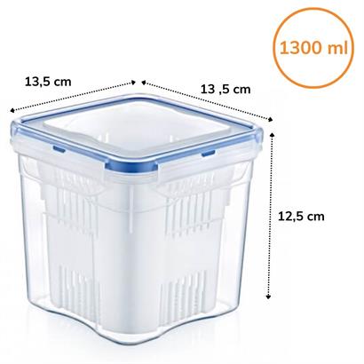 Saklama Kabı 1,3 Litre Kapasiteli Sızdırmaz Hava Geçirmez Klips Kapaklı Süzgeçli Zeytin Kabı Saklama Kabı 1,3 Litre Kapasiteli Sızdırmaz Hava Geçirmez Klips Kapaklı Süzgeçli Zeytin Kabı