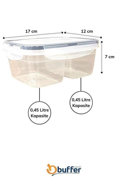 Petinka 2 Bölmeli 0,45+0,45 Litre Kilitli Kapaklı Erzak Saklama Kabı LC-524 Petinka 2 Bölmeli 0,45+0,45 Litre Kilitli Kapaklı Erzak Saklama Kabı LC-524
