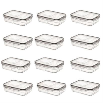 Petinka® 3 Bölmeli Kilitli Kapaklı 1 Litre Erzak Saklama Kabı LC-510 Petinka® 3 Bölmeli Kilitli Kapaklı 1 Litre Erzak Saklama Kabı LC-510