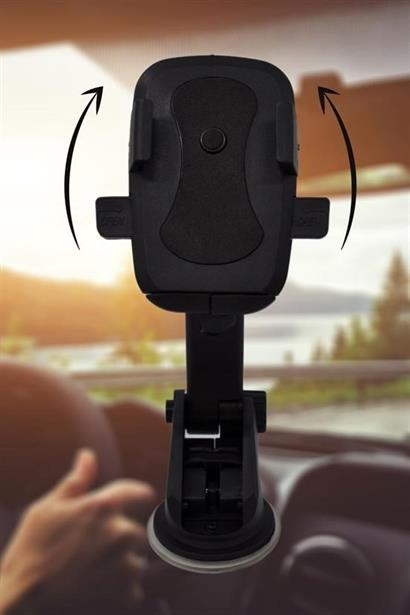 BUFFER® 360 Derece Dönen Torpido Üstü Uzunluk Ayarlamalı Vantuzlu Teleskopik Araç Telefon Tutucu BUFFER® 360 Derece Dönen Torpido Üstü Uzunluk Ayarlamalı Vantuzlu Teleskopik Araç Telefon Tutucu