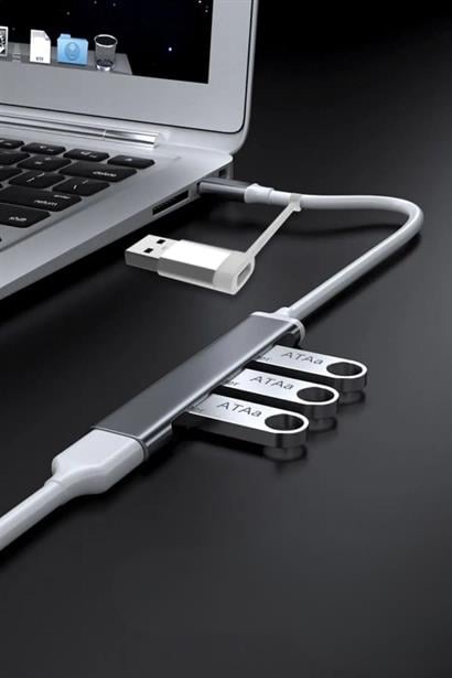 Petinka Multi Usb Çoklayıcı 4 Port `lu Bağlantı İstasyonu İnce USB Bölücü TYPE-C Tipi Çoklu Adaptör Petinka Multi Usb Çoklayıcı 4 Port `lu Bağlantı İstasyonu İnce USB Bölücü TYPE-C Tipi Çoklu Adaptör