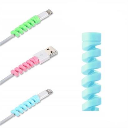 BUFFER® 4lü Apple, Android Şaj Kablosu Koruyucu Silikon Spiral Yay Aparat BUFFER® 4lü Apple, Android Şaj Kablosu Koruyucu Silikon Spiral Yay Aparat
