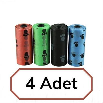 Petinka Evcil Hayvanlar Için Pati Desenli Kedi Köpek 4 `lü Kaka Poşeti Torbası Petinka Evcil Hayvanlar Için Pati Desenli Kedi Köpek 4 `lü Kaka Poşeti Torbası