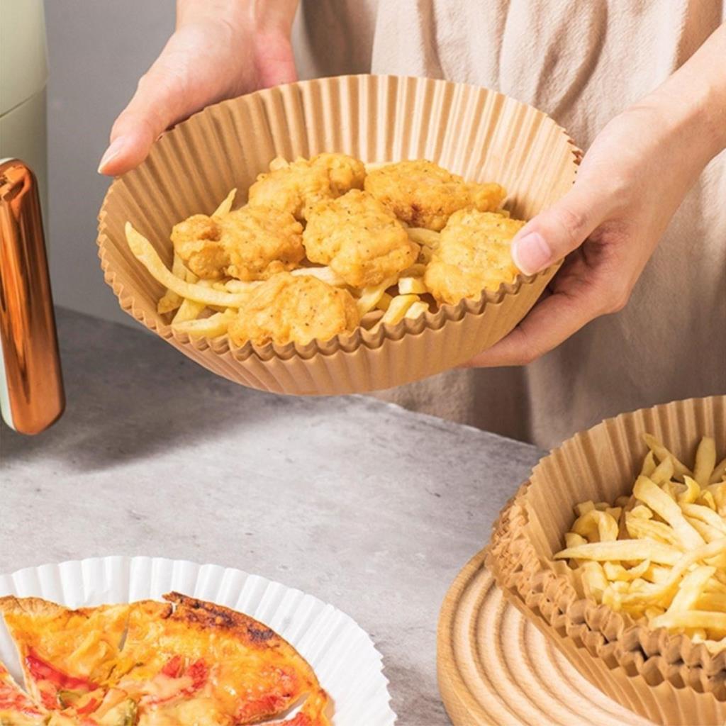 Pişirme Kağıdı XXL 23cm PVC `li Air Fryer Yağ Geçirmez 50Adet Yuvarlak Pişirme Kağıdı Pişirme Kağıdı XXL 23cm PVC `li Air Fryer Yağ Geçirmez 50Adet Yuvarlak Pişirme Kağıdı