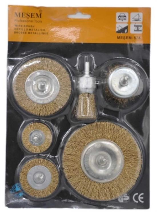 BUFFER® 6`lı Pimli Tel Fırça Seti Pas Yağ Kir Boya Yapışkan Çözücü BUFFER® 6`lı Pimli Tel Fırça Seti Pas Yağ Kir Boya Yapışkan Çözücü