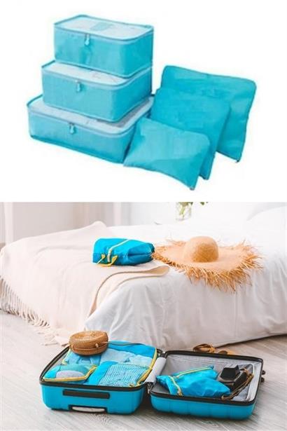 Petinka® 6lı Set Bavul İçi Katlanabilir Valiz Düzenleyici Eşyaları Koruyan Seyahat Seti Valiz Aksesua Petinka® 6lı Set Bavul İçi Katlanabilir Valiz Düzenleyici Eşyaları Koruyan Seyahat Seti Valiz Aksesua