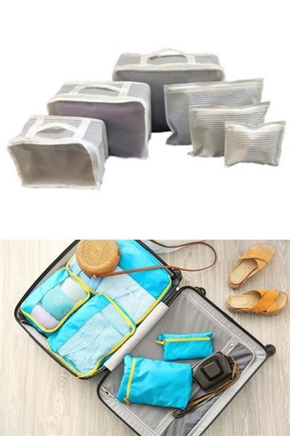 Petinka® 6lı Set Bavul İçi Katlanabilir Valiz Düzenleyici Eşyaları Koruyan Seyahat Seti Valiz Aksesua Petinka® 6lı Set Bavul İçi Katlanabilir Valiz Düzenleyici Eşyaları Koruyan Seyahat Seti Valiz Aksesua