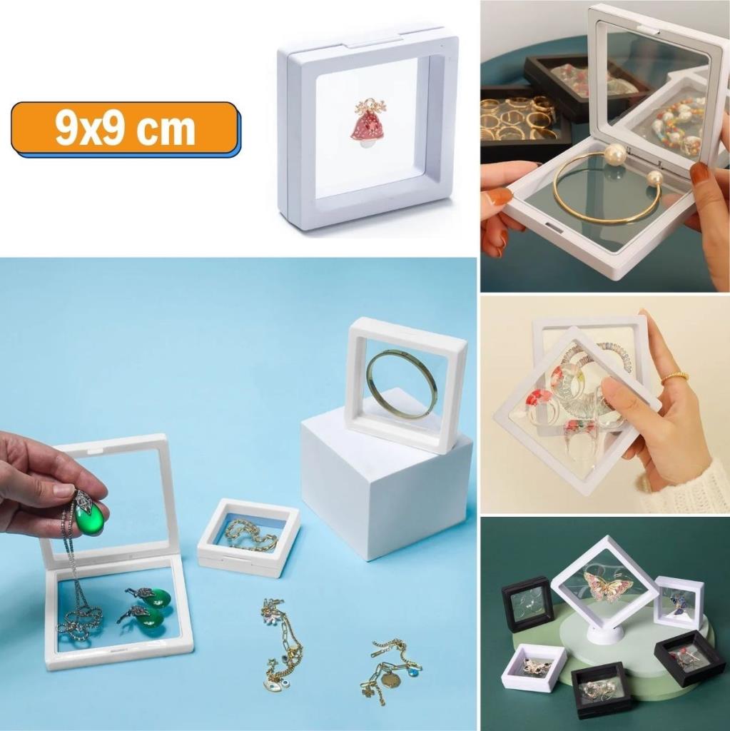 Saklama Takı Kutusu Güvenli Şeffaf Film Çerçeveli Geniş Boyutlu 9cmx9cm Standlı 3D Saklama Kutusu Saklama Takı Kutusu Güvenli Şeffaf Film Çerçeveli Geniş Boyutlu 9cmx9cm Standlı 3D Saklama Kutusu