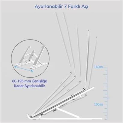 BUFFER® Ayarlanabilir Plastik Dizüstü Destek Tabanı Katlanabilir Taşınabilir Laptop Sehpası Yükselti BUFFER® Ayarlanabilir Plastik Dizüstü Destek Tabanı Katlanabilir Taşınabilir Laptop Sehpası Yükselti