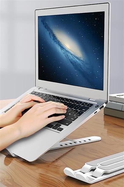 BUFFER® Ayarlanabilir Plastik Dizüstü Destek Tabanı Katlanabilir Taşınabilir Laptop Sehpası Yükselti BUFFER® Ayarlanabilir Plastik Dizüstü Destek Tabanı Katlanabilir Taşınabilir Laptop Sehpası Yükselti