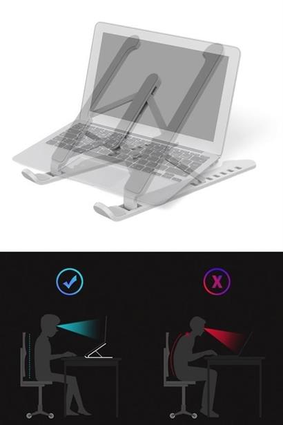 BUFFER® Ayarlanabilir Plastik Dizüstü Destek Tabanı Katlanabilir Taşınabilir Laptop Sehpası Yükselti BUFFER® Ayarlanabilir Plastik Dizüstü Destek Tabanı Katlanabilir Taşınabilir Laptop Sehpası Yükselti