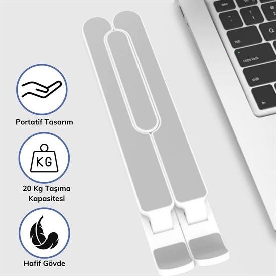 BUFFER® Ayarlanabilir Plastik Dizüstü Destek Tabanı Katlanabilir Taşınabilir Laptop Sehpası Yükselti BUFFER® Ayarlanabilir Plastik Dizüstü Destek Tabanı Katlanabilir Taşınabilir Laptop Sehpası Yükselti