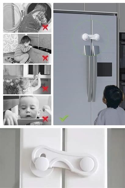 Petinka® Bebek Çocuk Güvenliği Çekmece ve Dolap İçin Kendiliğinde Yapışkanlı Vidasız Kapak Kilidi Petinka® Bebek Çocuk Güvenliği Çekmece ve Dolap İçin Kendiliğinde Yapışkanlı Vidasız Kapak Kilidi