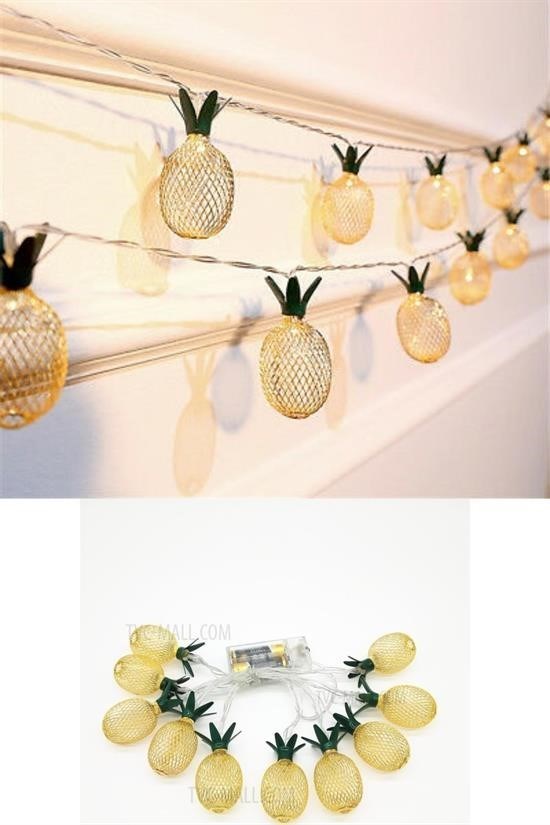 BUFFER® Dekoratif Pilli Pineapple Ananas Pilli Şerit Led Işık (1 Metre) BUFFER® Dekoratif Pilli Pineapple Ananas Pilli Şerit Led Işık (1 Metre)
