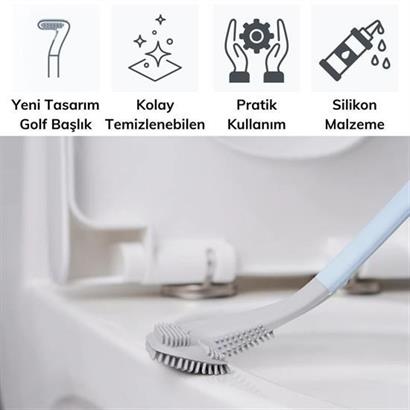 BUFFER® Golf Tasarımlı Silikon WC Klozet Mutfak Temizlik Fırçası Kanca Hediyeli BUFFER® Golf Tasarımlı Silikon WC Klozet Mutfak Temizlik Fırçası Kanca Hediyeli