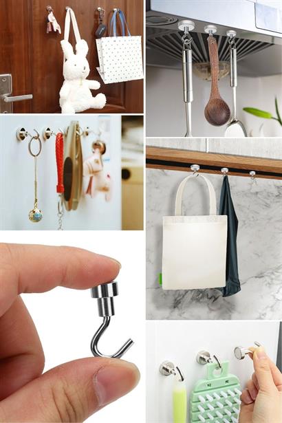 Petinka Magnet Askı 2 `li Güçlü Çok Amaçlı Manyetik Mutfak Banyo Askısı Petinka Magnet Askı 2 `li Güçlü Çok Amaçlı Manyetik Mutfak Banyo Askısı